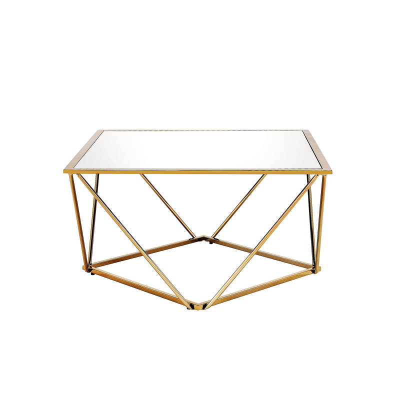 Mercer41 Ohene Coffee Table, Mirrored Coffee Table, Modern Square
